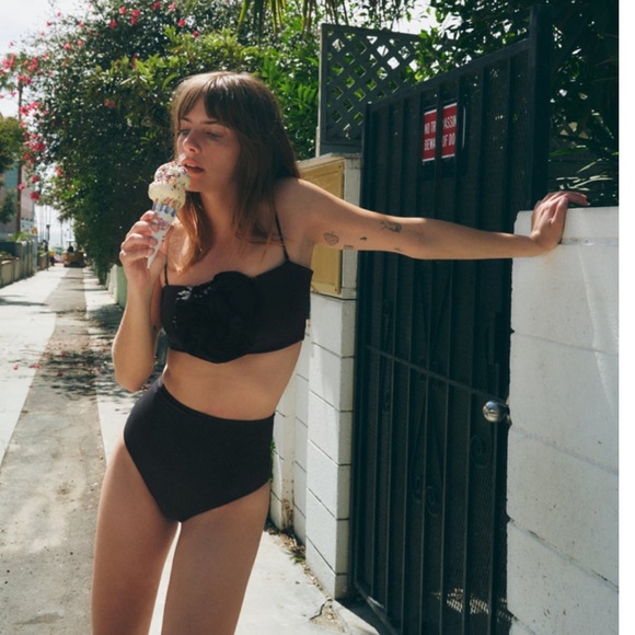 ZARA 2 Piece Bikini Top And Bottom Black - Picture 1 of 7